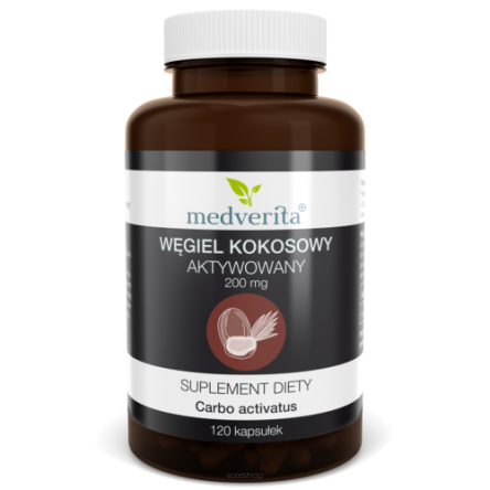 Węgiel kokosowy aktywny  200mg - 120 kaps.
